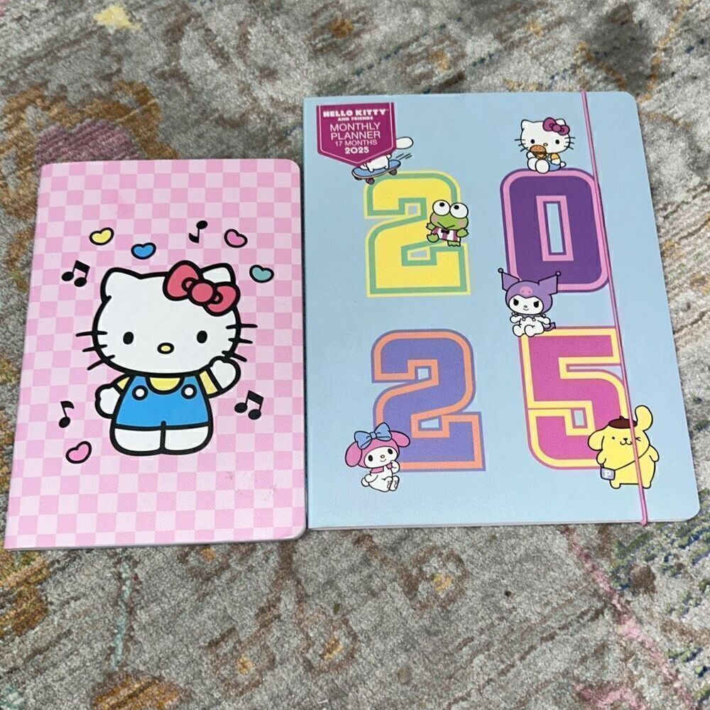 Hello kitty note book and 2025 monthly planner bundle.
